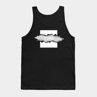 White Gray and Black Graphic Cloud Effect Tank Top